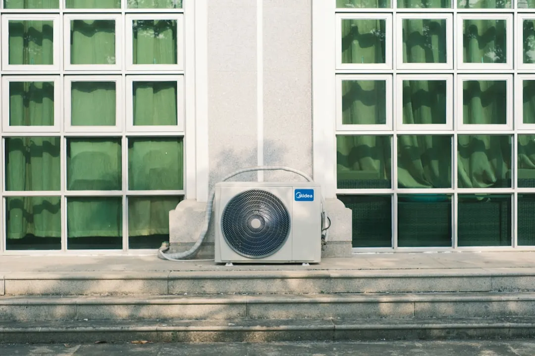 Residential outdoor AC unit installed at a Montreal home
