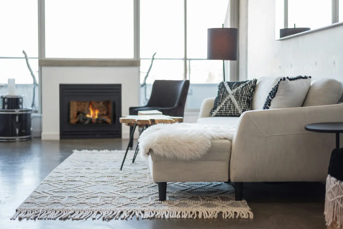 Gas fireplace flames after service